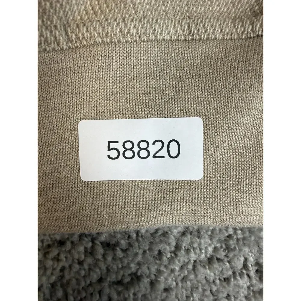 Orvis Sweater Mens M Beige Crew Neck Elbow Patches Crewneck Pullover Logo